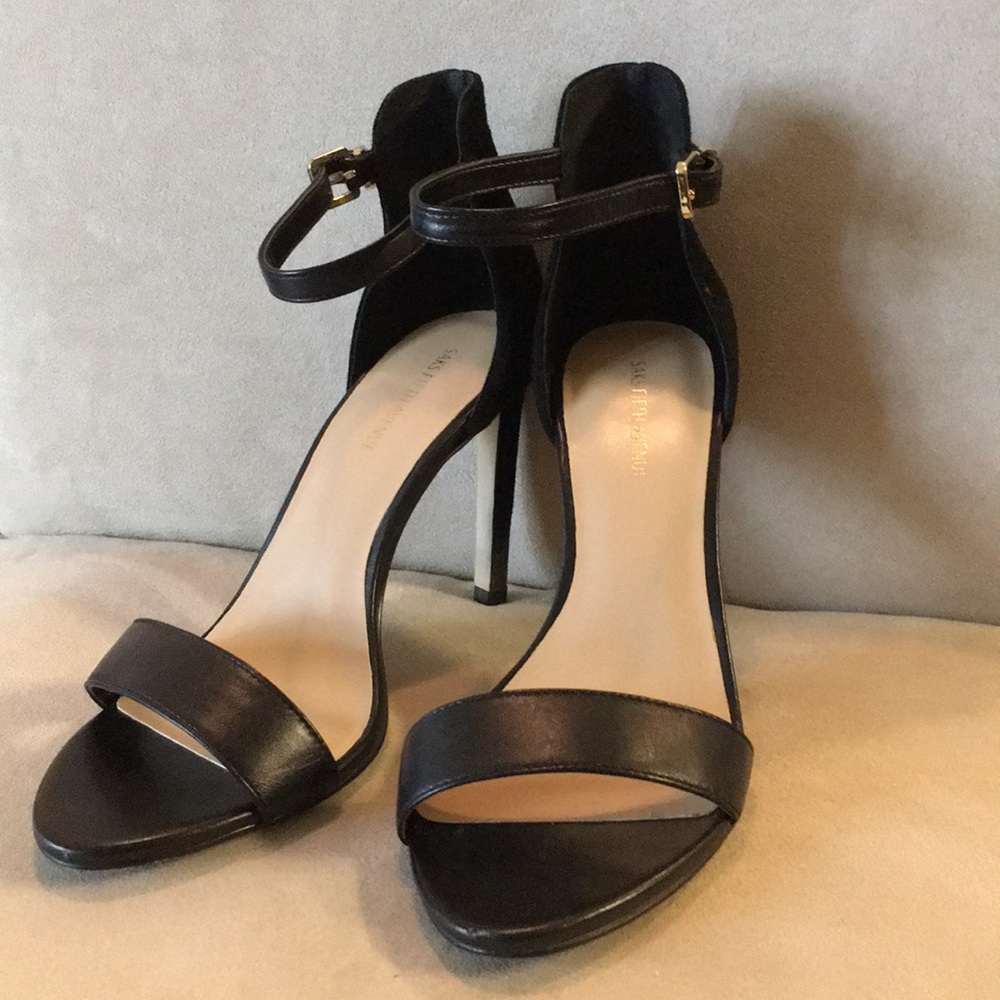 Saks Fifth Avenue Black Strappy Stiletto Heel